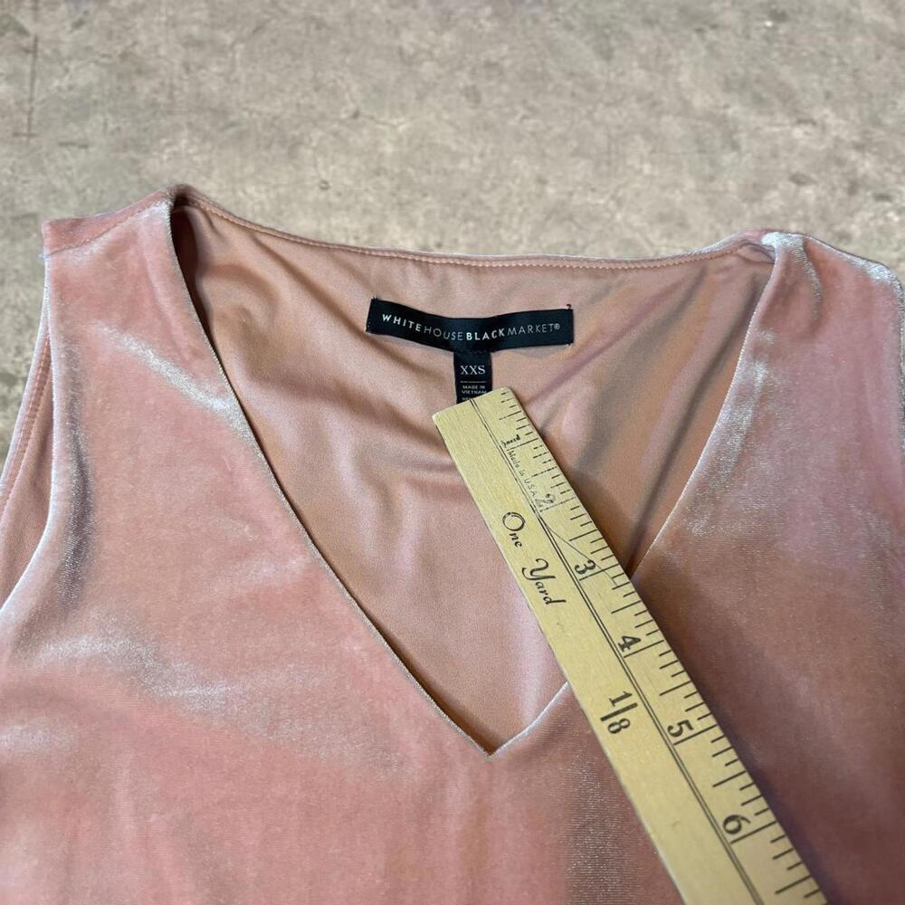 velour peachy pink blouse  white house black market sz xxs office holiday women - Picture 7 of 9